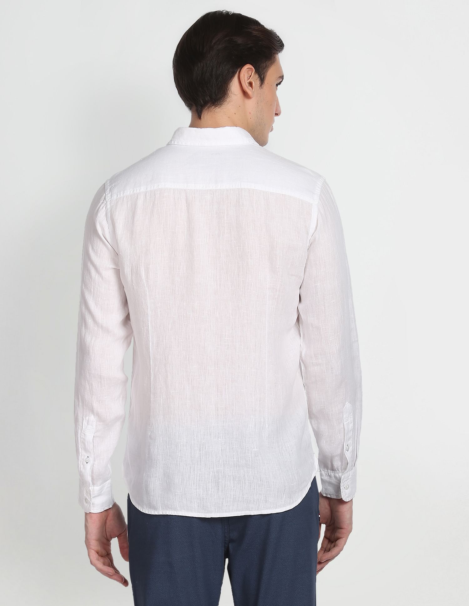 U.S. Polo Assn. Denim Co. Linen Solid Laundered Shirt