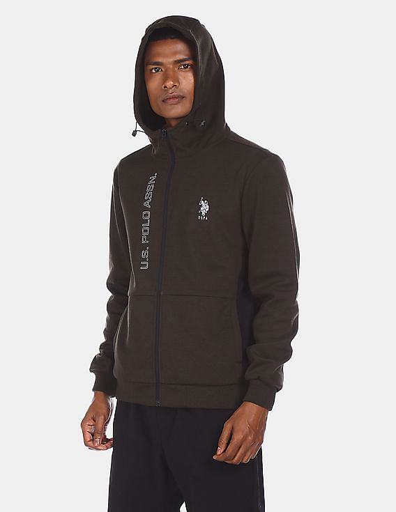 Buy U.S. Polo Assn. Zip Up Hooded Brand Print Sweatshirt - NNNOW.com