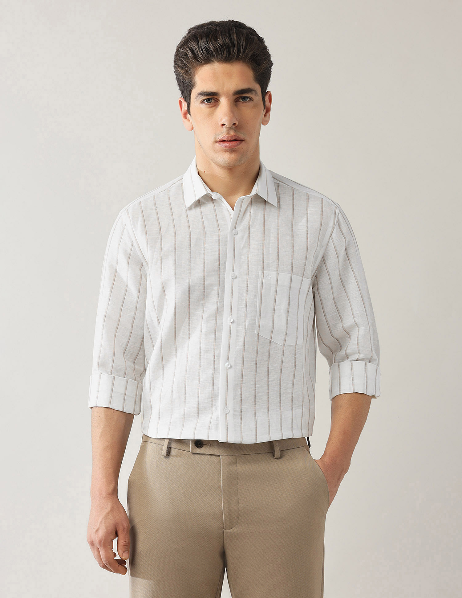 Arrow Vertical Striped Liberty Classic Fit Shirt