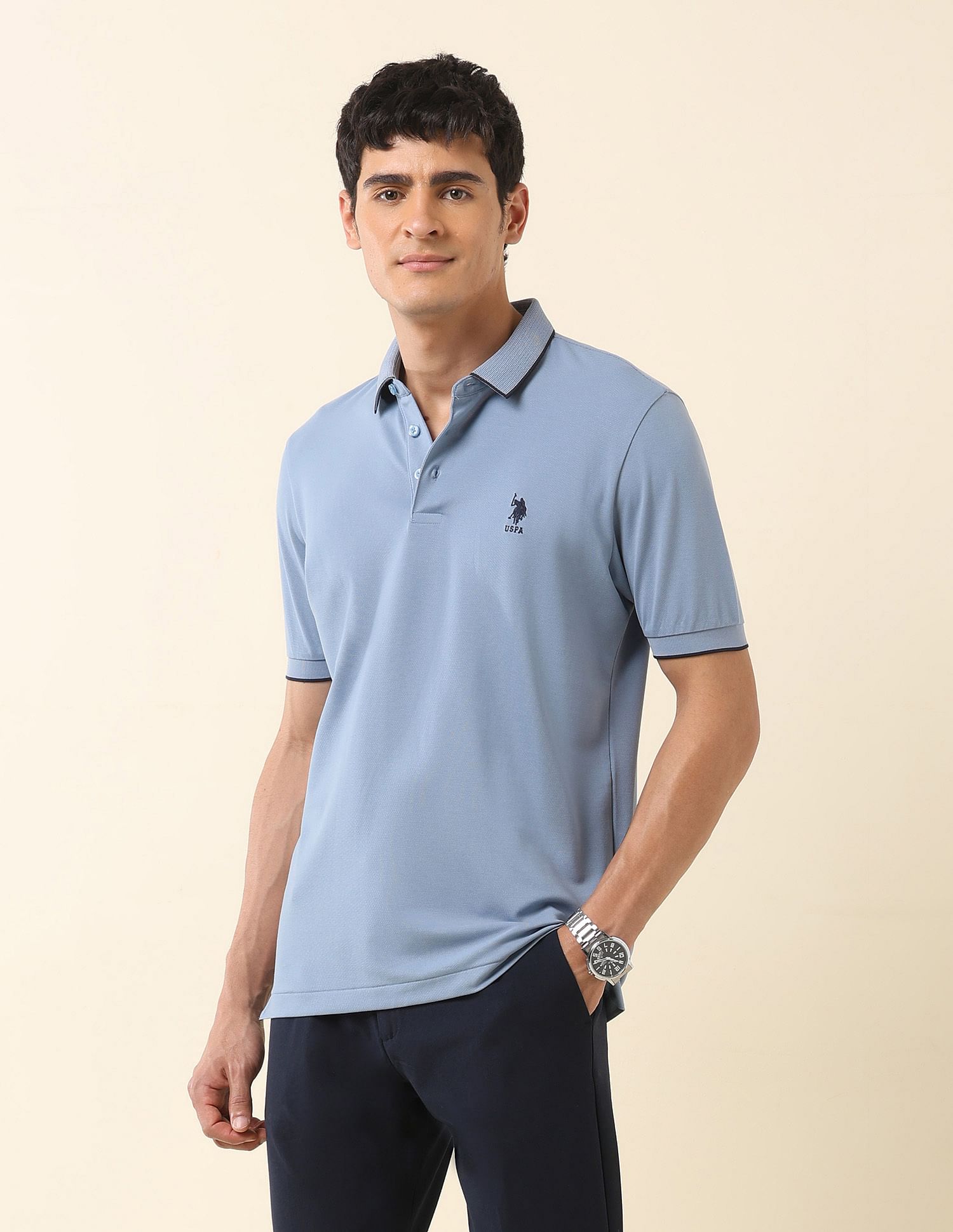 U.S. Polo Assn. Solid Slim Fit Polo Shirt