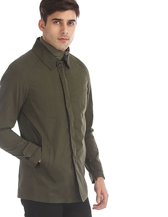 olive green twill jacket