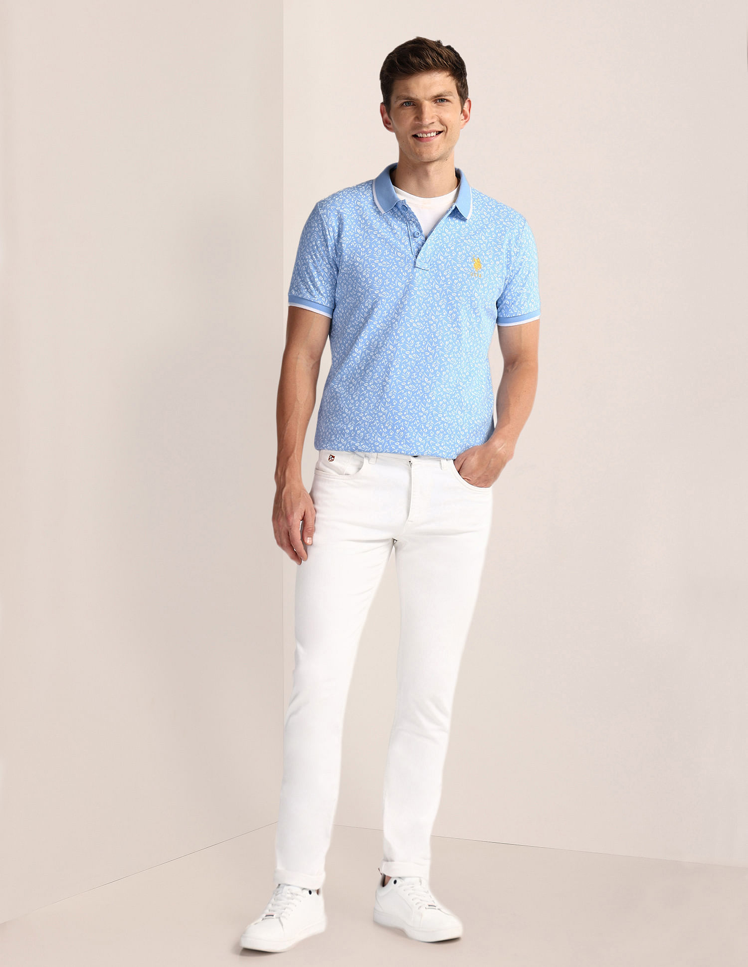 U.S. Polo Assn. Floral Print Slim Fit Polo Shirt
