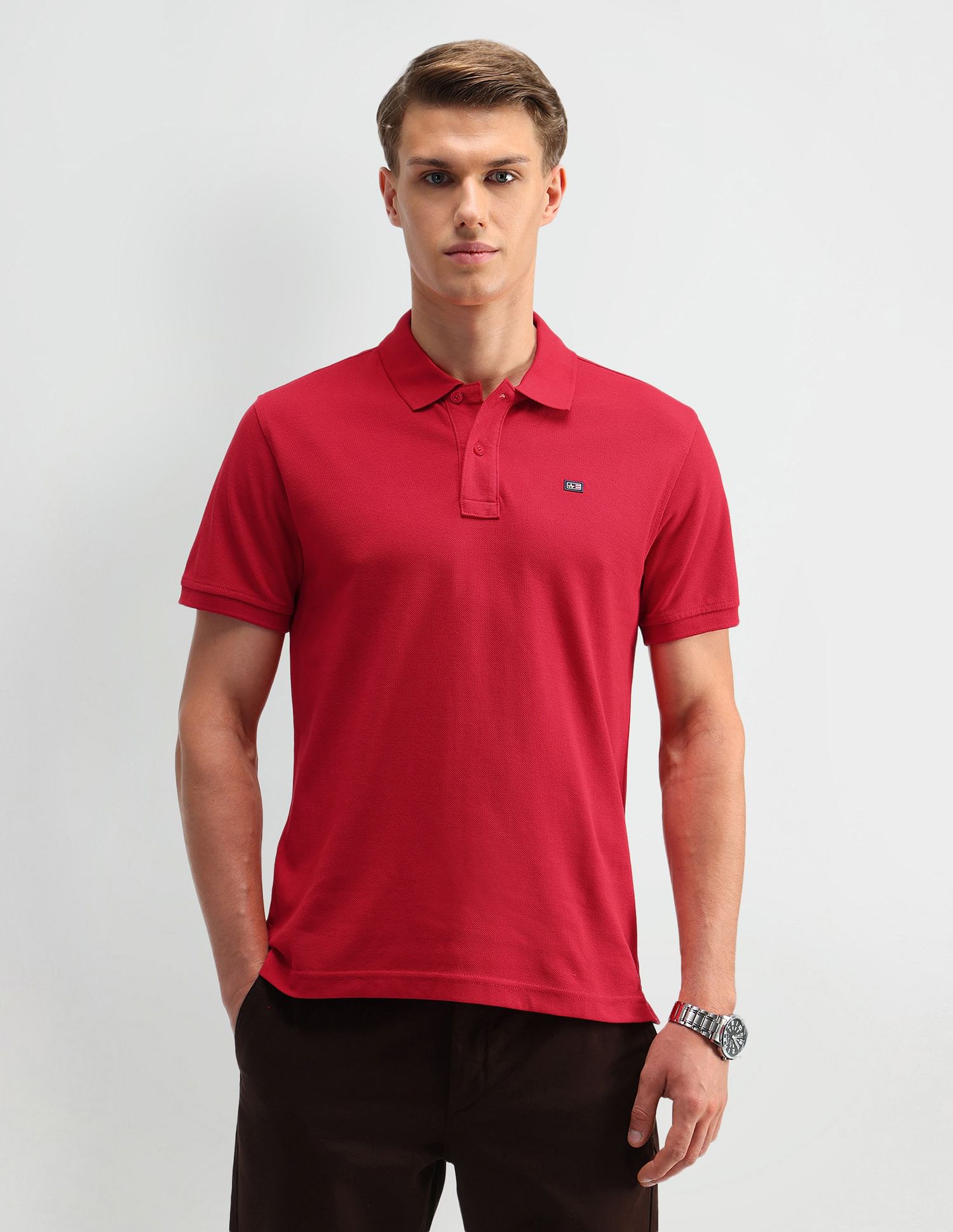 Arrow Sports Solid Regular Fit Polo Shirt