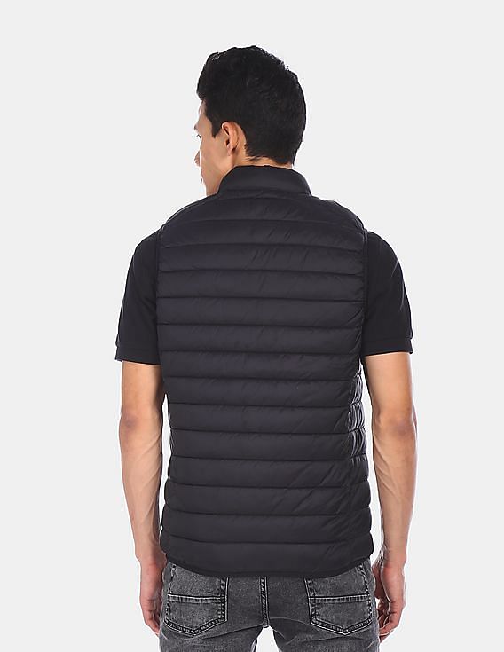 U.S. Polo Assn. Men Black Sleeveless Quilted Puffer Jacket