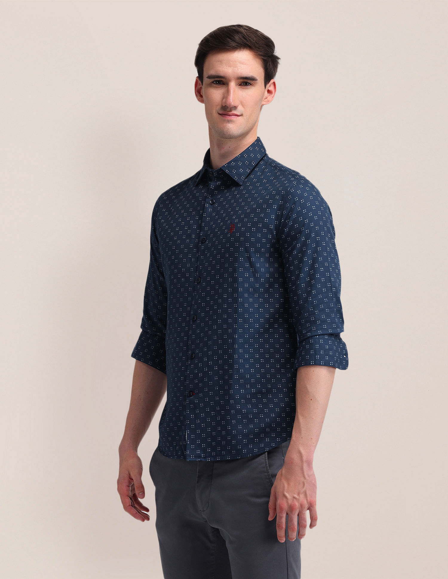 U.S. Polo Assn. Denim Co. Printed Dobby Weave Shirt