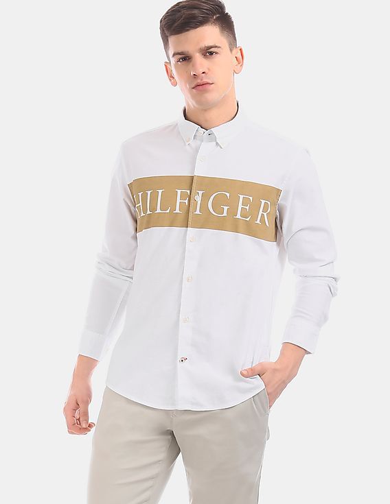 Buy Tommy Hilfiger Men White Slim Fit Long Sleeve Casual Shirt