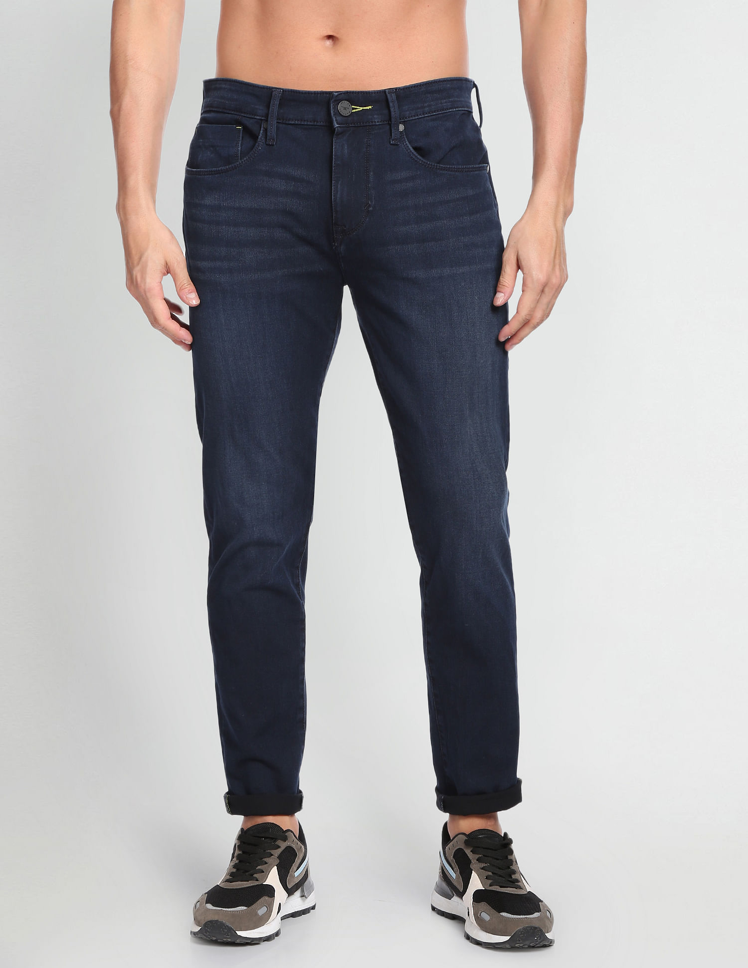 Flying Machine Slash Slim Tapered Dark Wash F-Lite Jeans