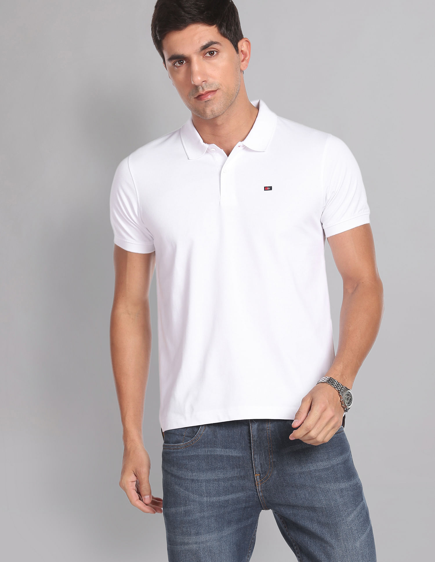 AD by Arvind Wrinkle Resistant Quick Dry Smart Polo Shirt