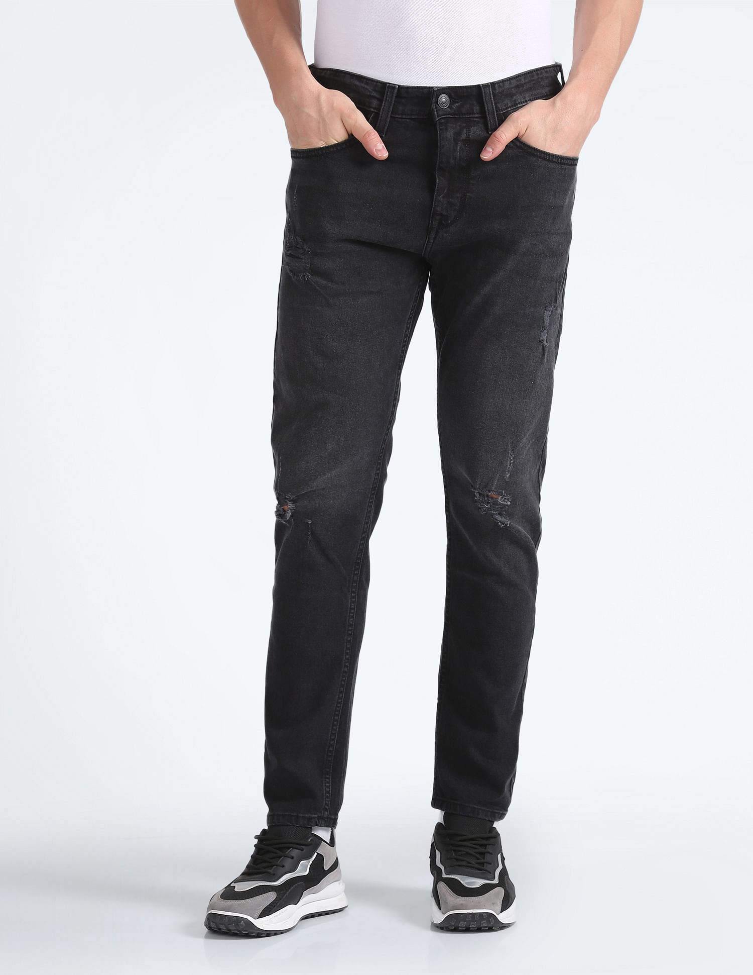 Flying Machine Slim Tapered Lightly Distressed Jeans