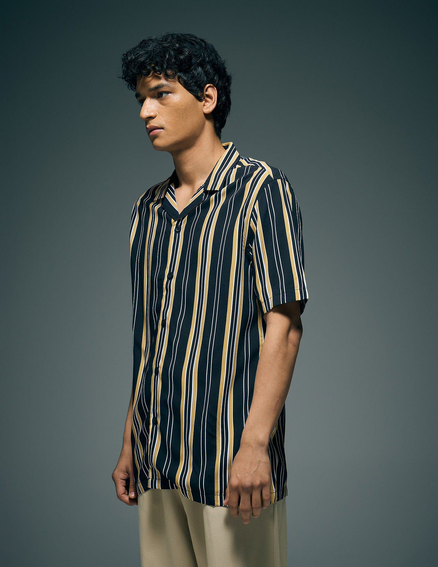 Flying Machine Vertical Striped Original Cuban Shirt