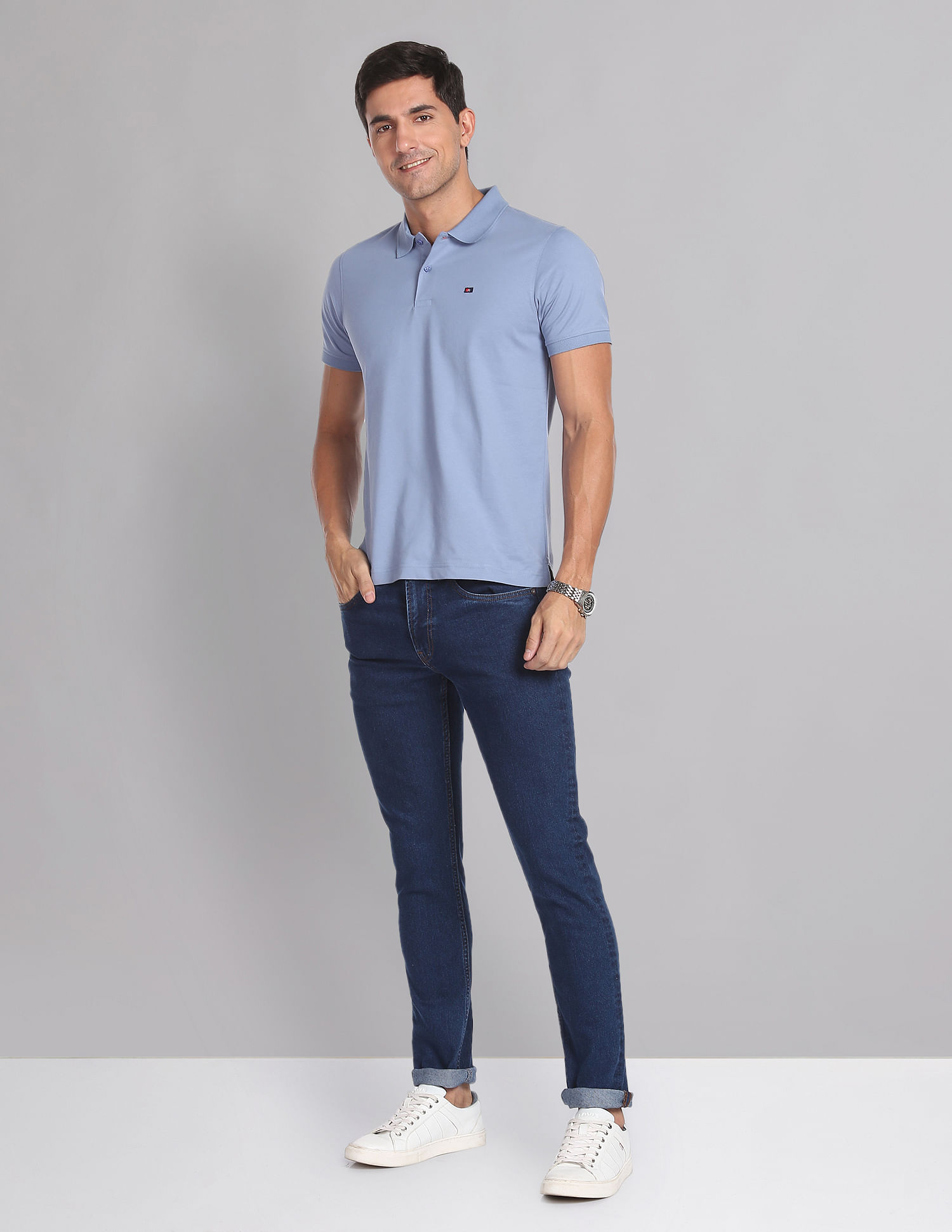 AD by Arvind Skinny Fit Rinsed Jeans