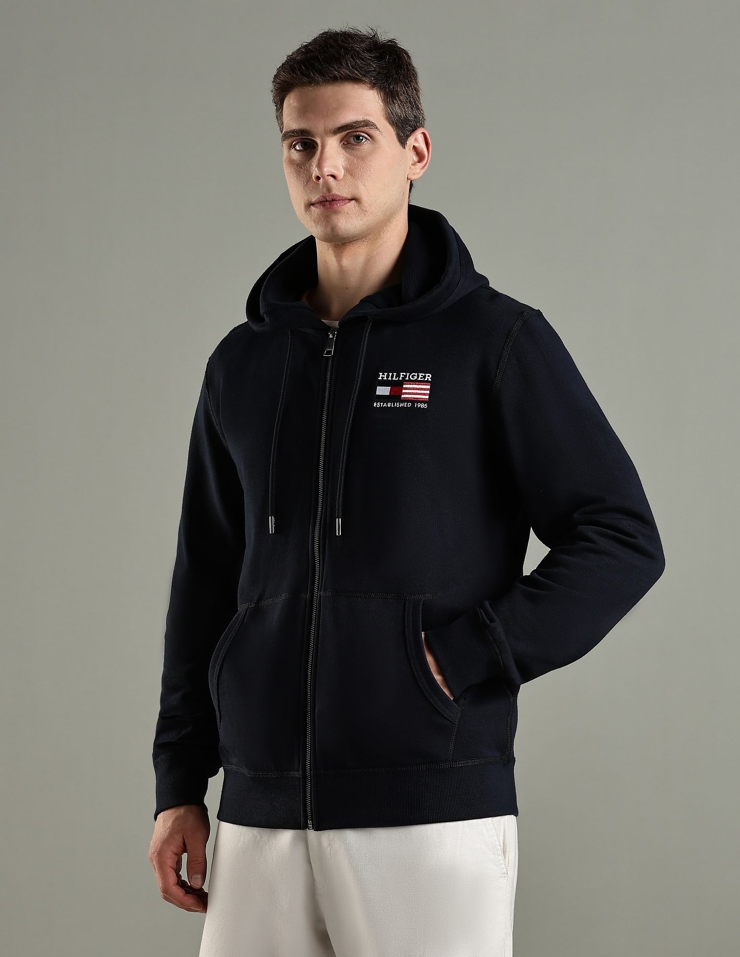 Tommy Hilfiger Embroidered Logo Regular Fit Cotton Sweatshirt