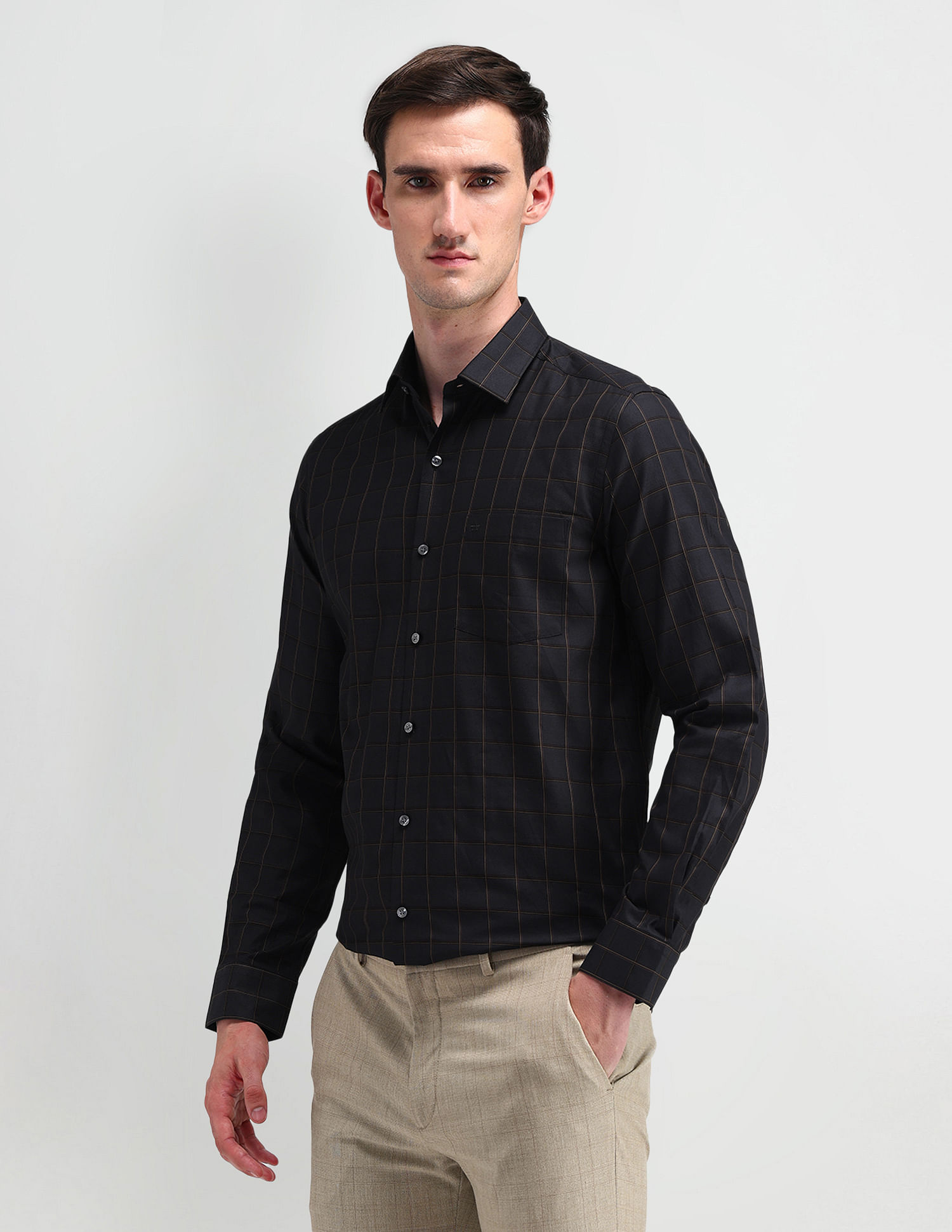 Arrow Windowpane Checked Cotton Shirt