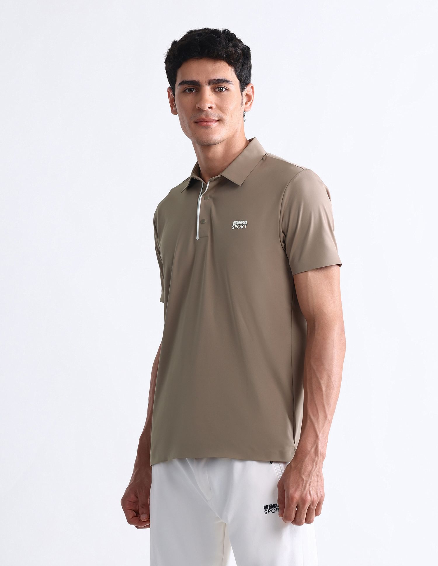 USPA Active Solid Slim Fit Polo Shirt