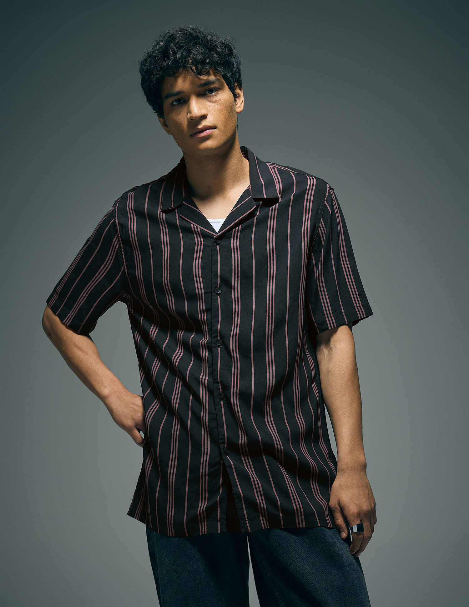 Flying Machine Vertical Striped Original Cuban Shirt