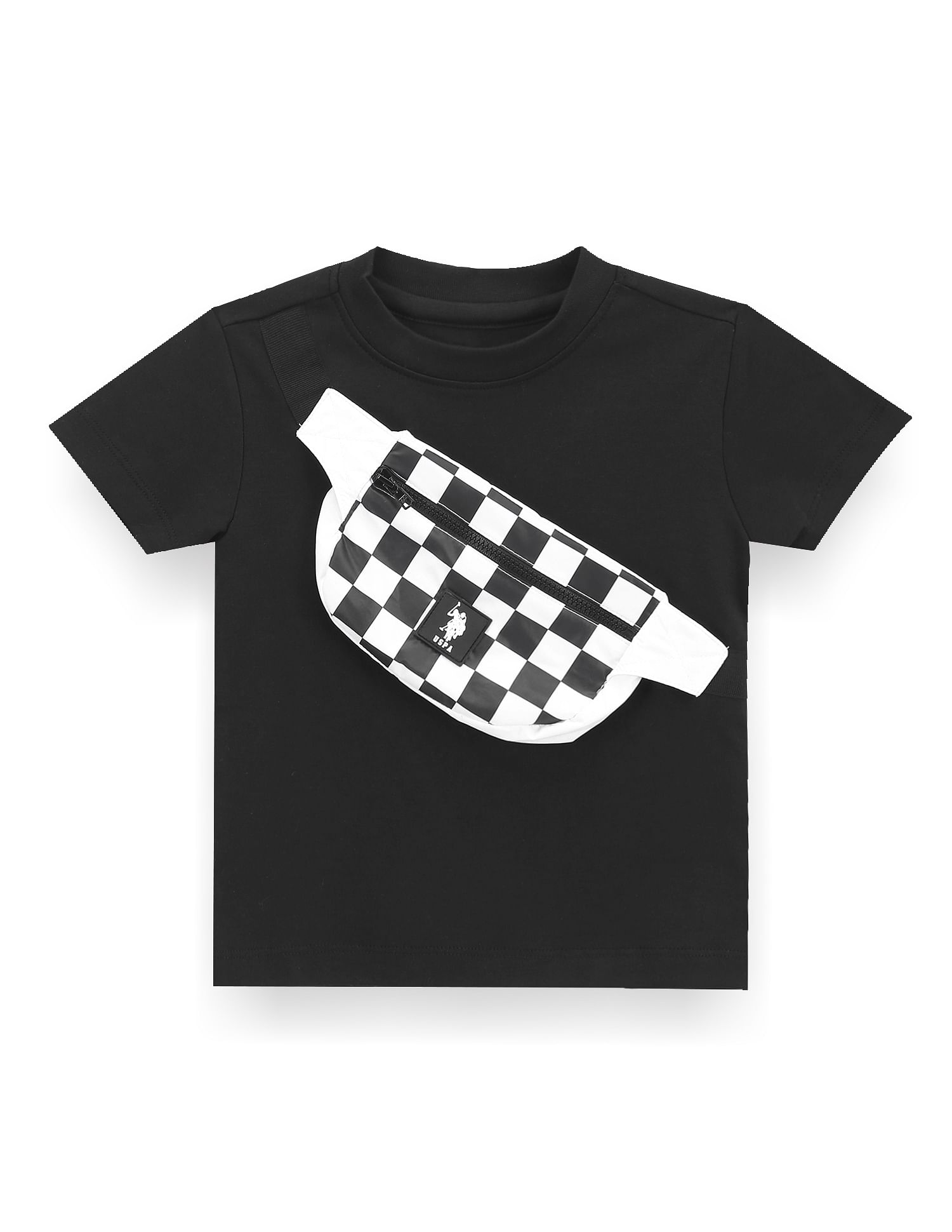 U.S. Polo Assn. Kids Boys Attatched Fanny Pack T-Shirt