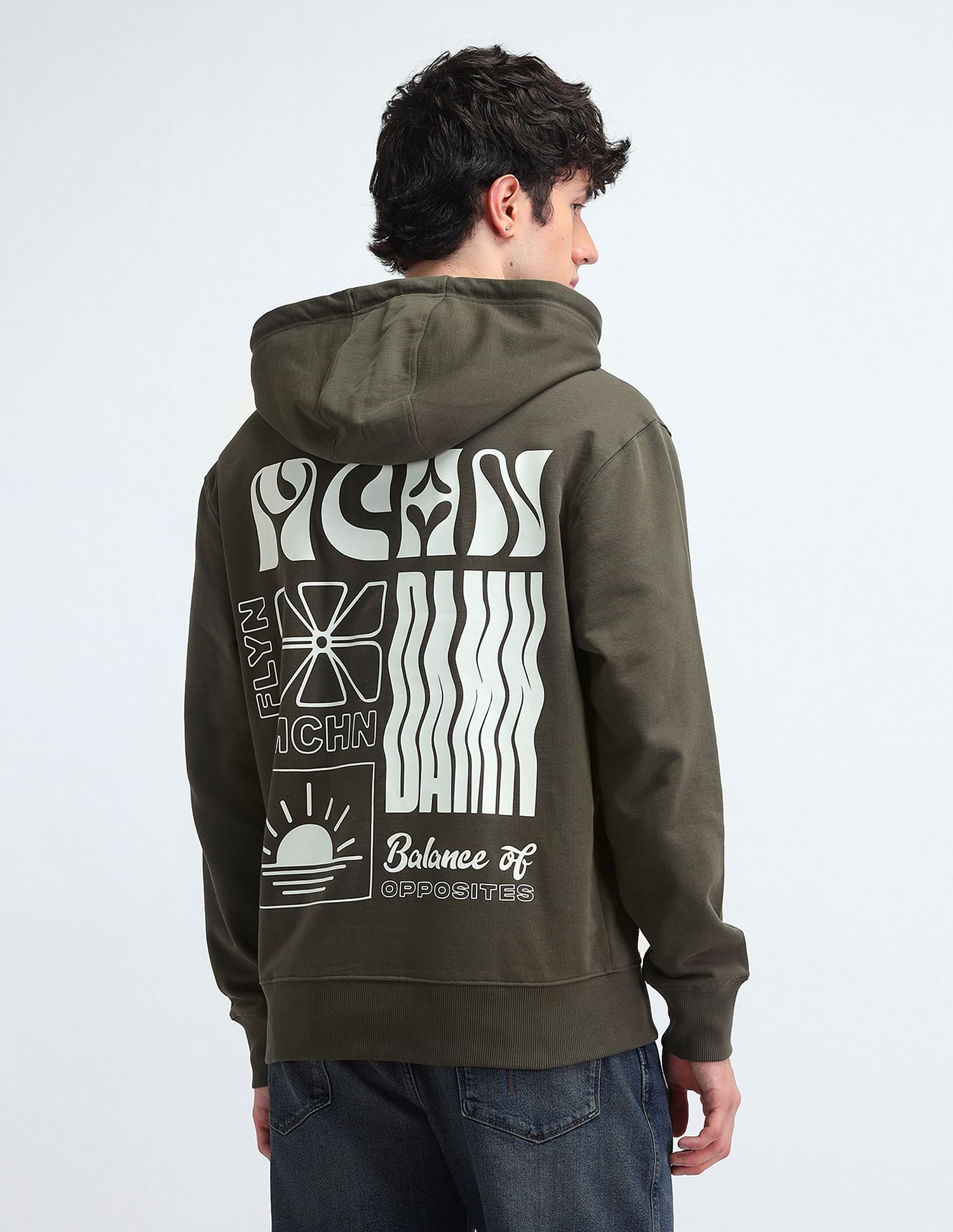 Flying Machine Hooded Relaxed Fit Sweatshirt