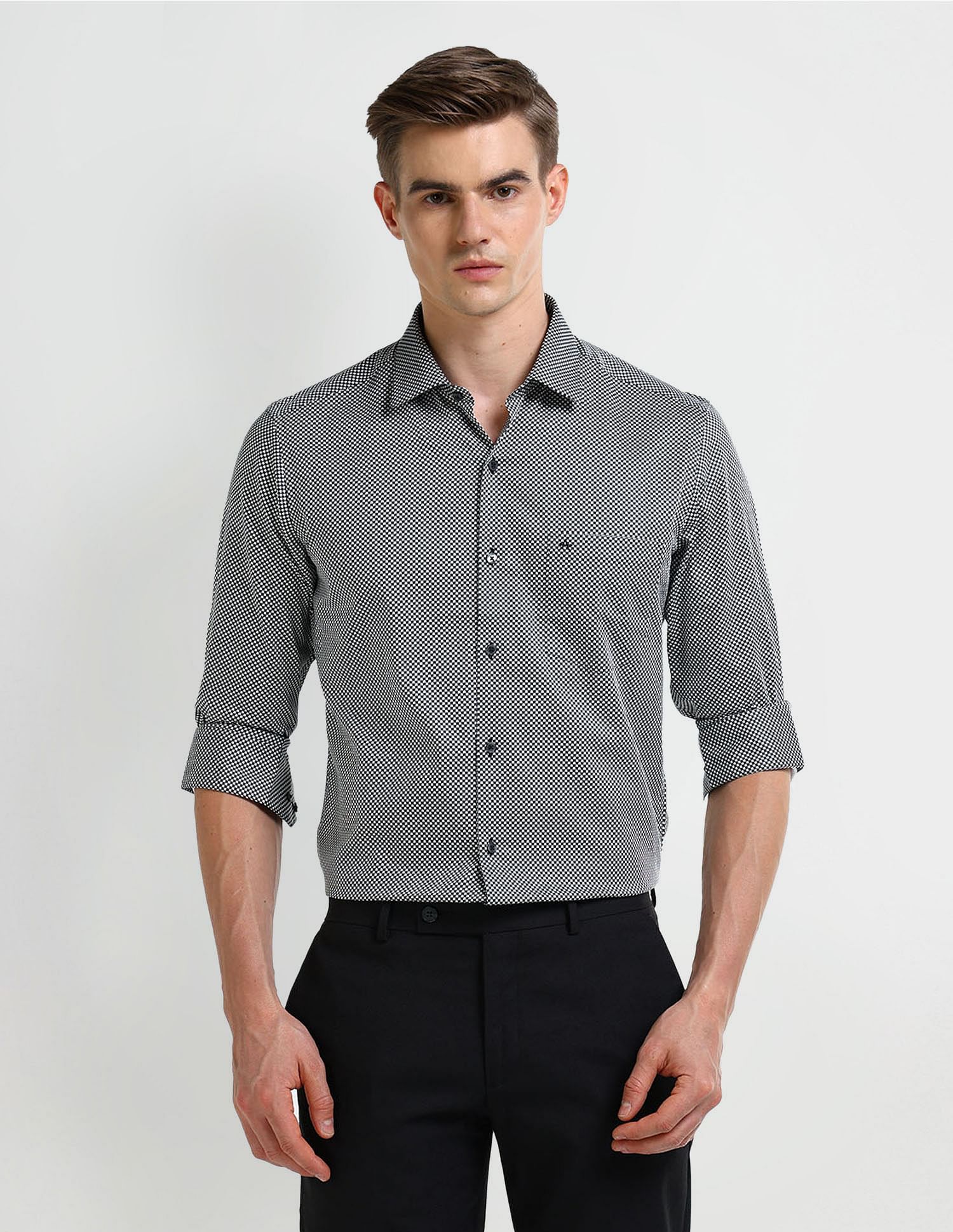 Arrow Manhattan Slim Fit Geometric Print Shirt