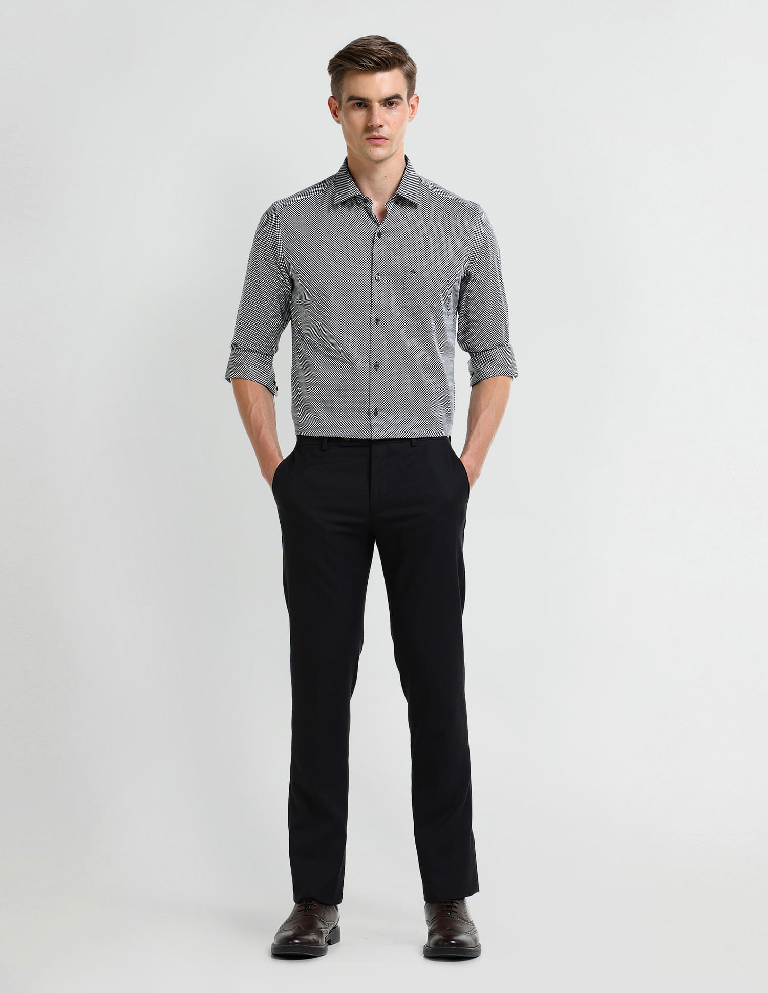 Arrow Manhattan Slim Fit Geometric Print Shirt