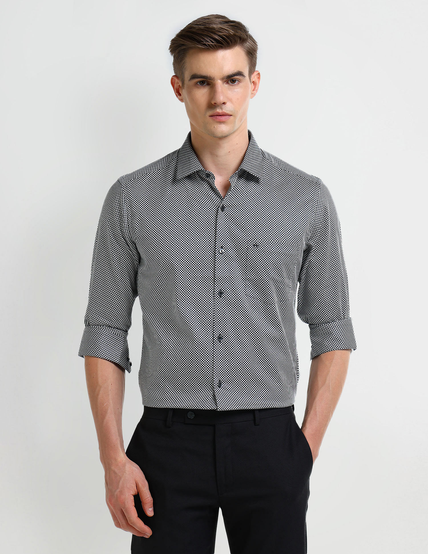 Arrow Manhattan Slim Fit Geometric Print Shirt