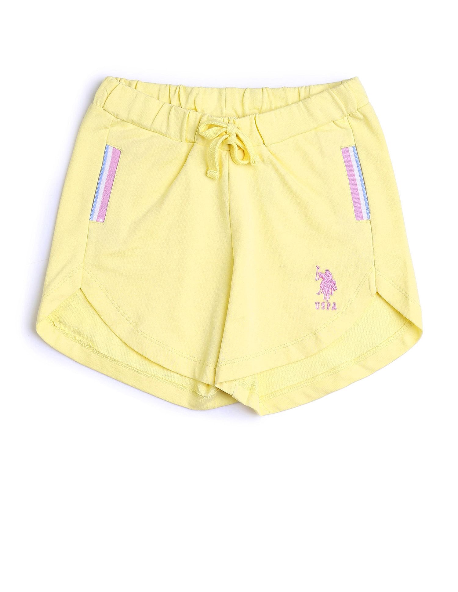 U.S. Polo Assn. Kids Girls Solid Regular Fit Shorts