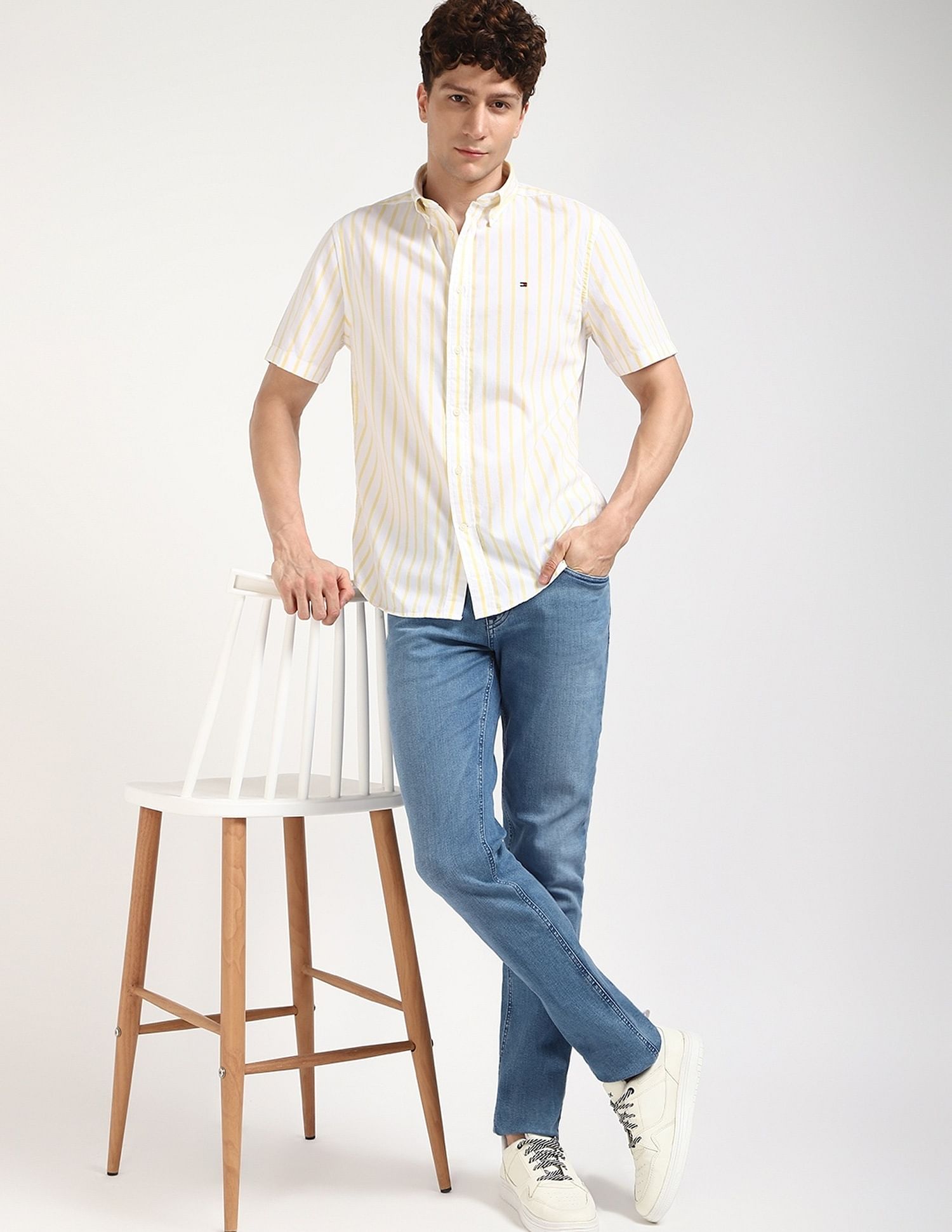 Tommy Hilfiger Striped Regular-Fit Poplin Woven Shirt