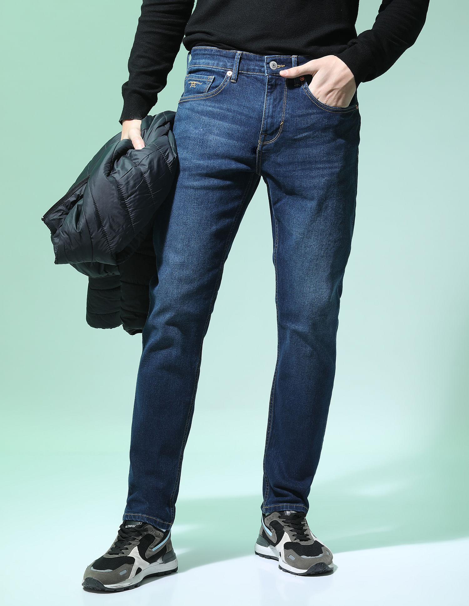 Flying Machine Stone Wash Slim Tapered Jeans