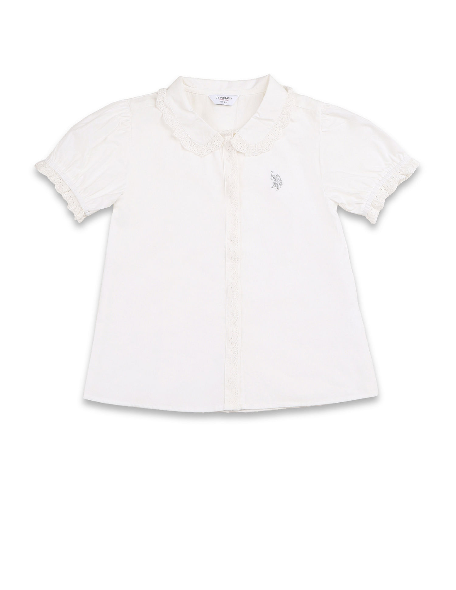 U.S. Polo Assn. Kids Girls Schiffli Top