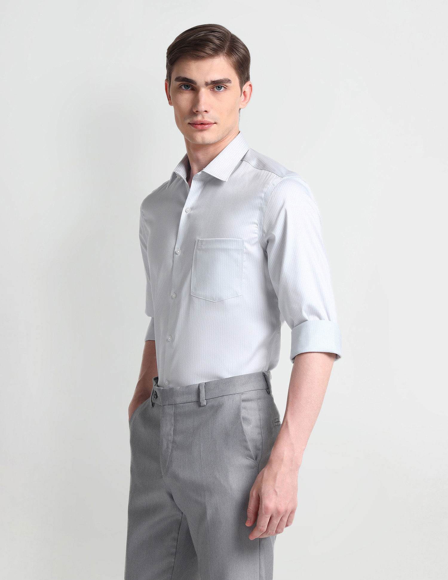 Arrow Manhattan Slim Fit Auto Press Shirt
