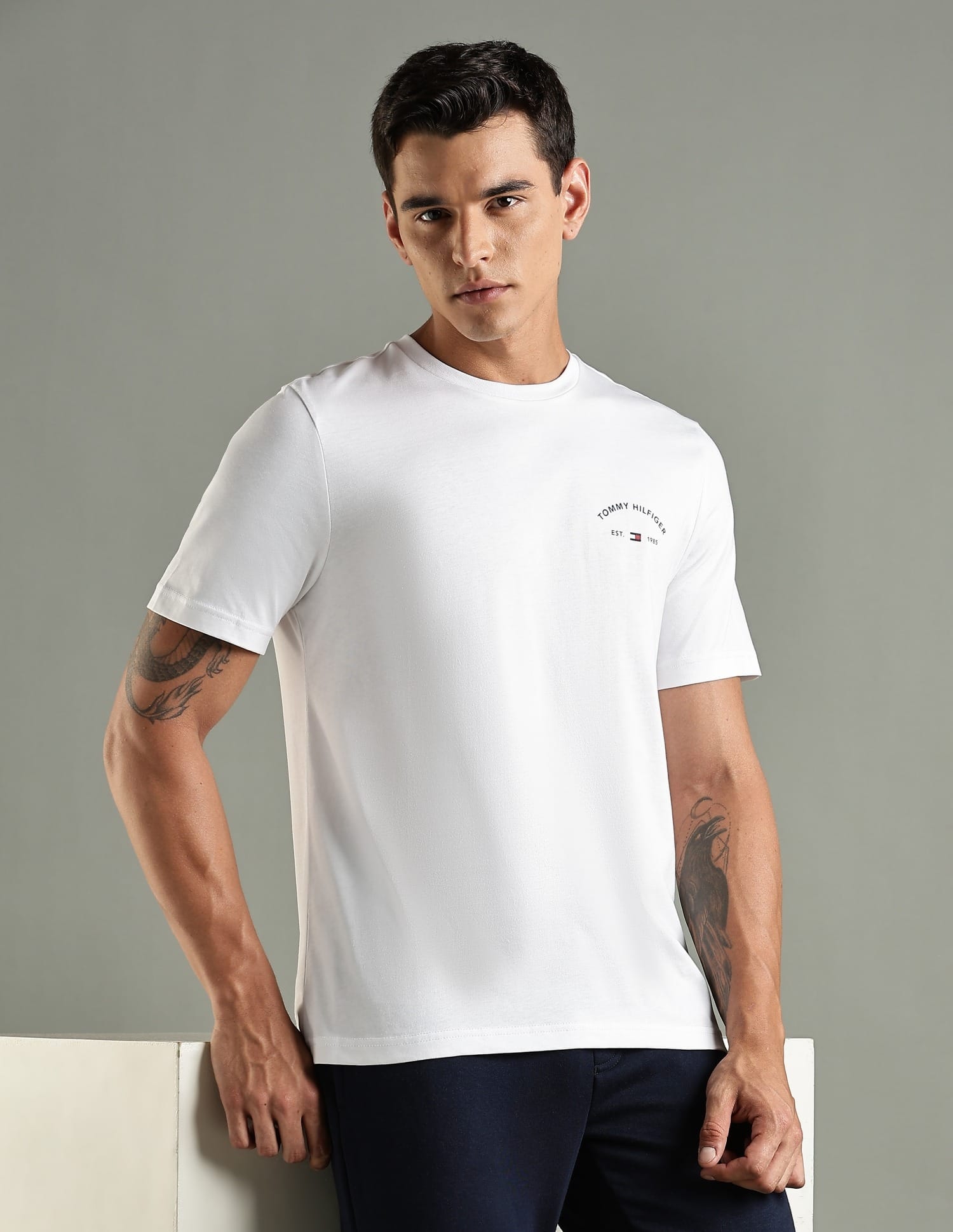 Buy Tommy Hilfiger Graphic Regular Fit Cotton T-Shirt