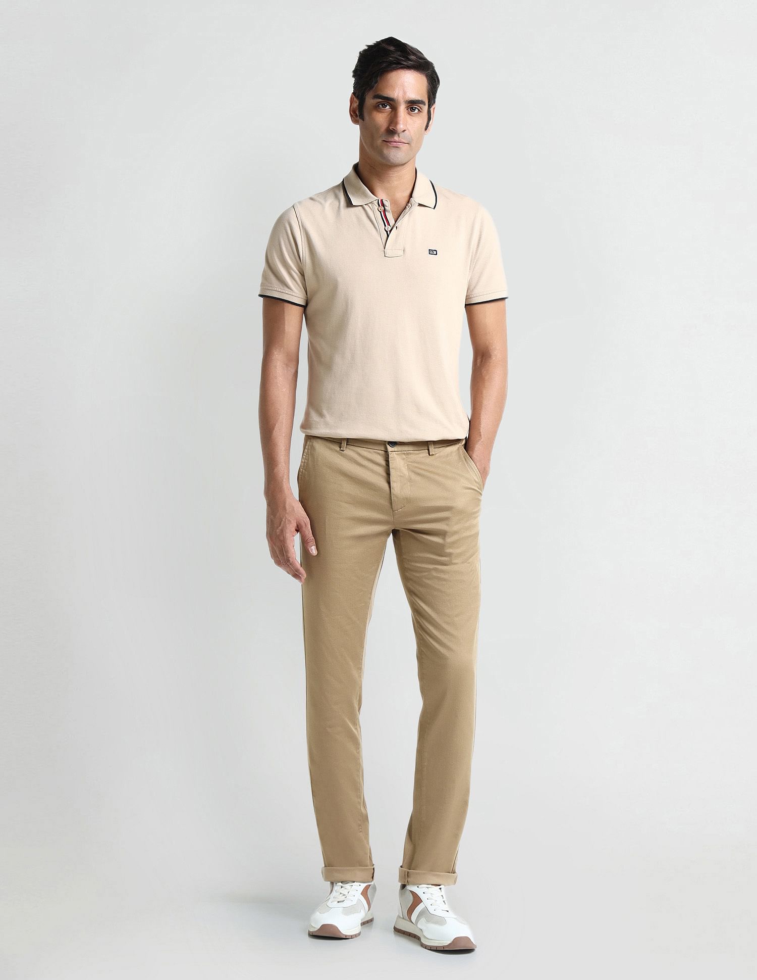 Arrow Sport Slim Fit Geometric Patterned Trousers