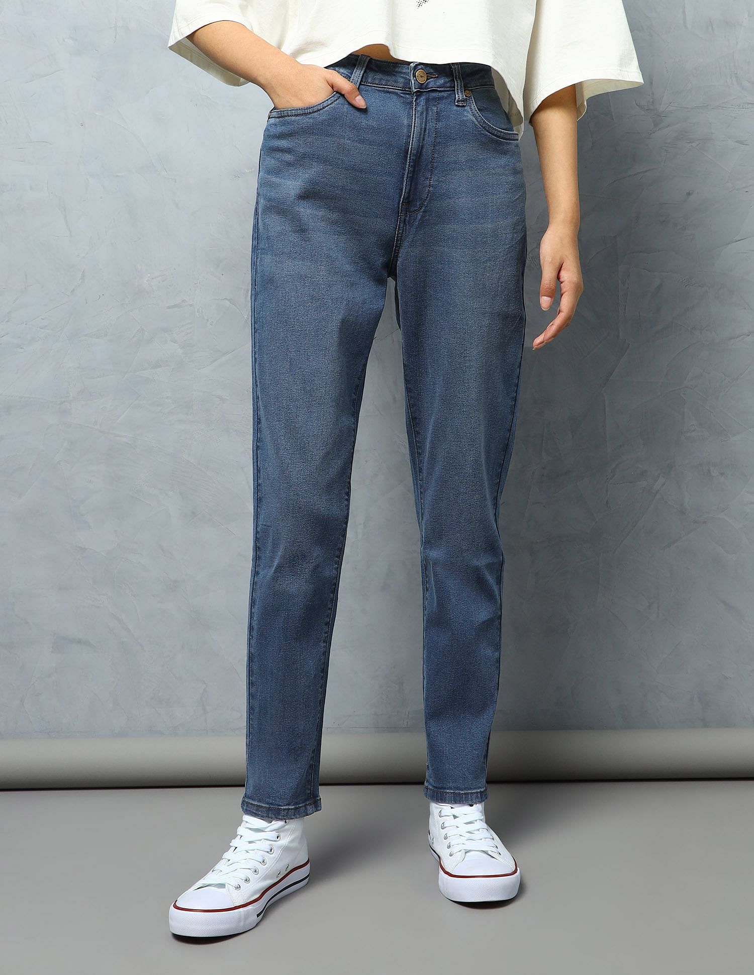 Flying Machine Women High Rise Mom Jeans