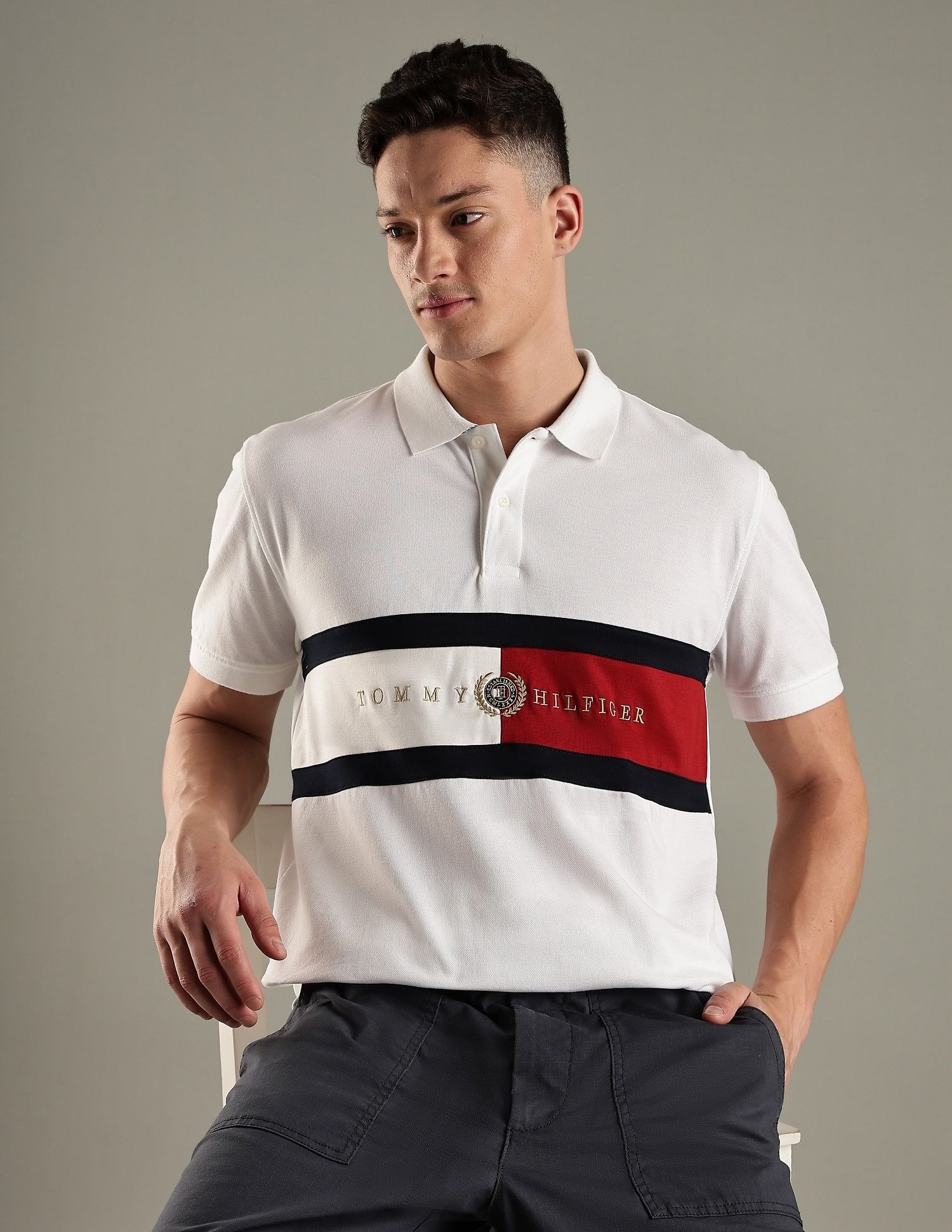 Tommy Hilfiger Colorblock Regular-Fit Cotton Polo Shirt