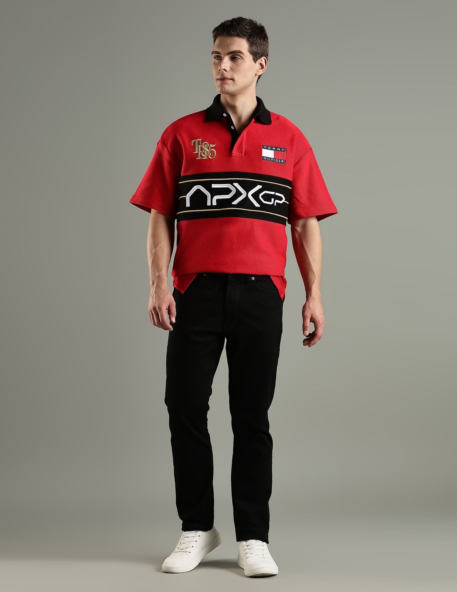 Tommy Hilfiger Embroidered Relaxed-Fit Cotton Polo T-Shirt