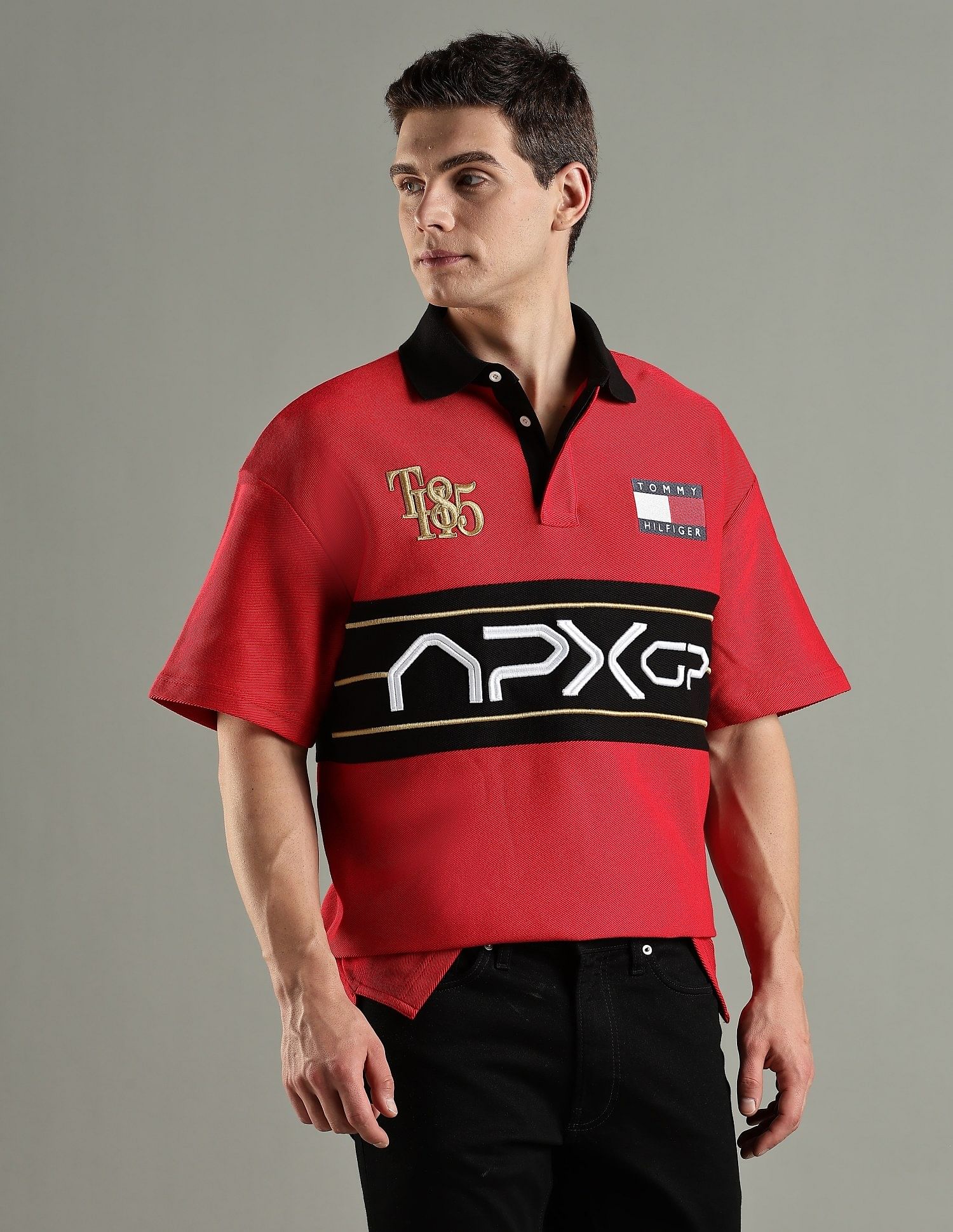 Tommy Hilfiger Embroidered Relaxed-Fit Cotton Polo T-Shirt