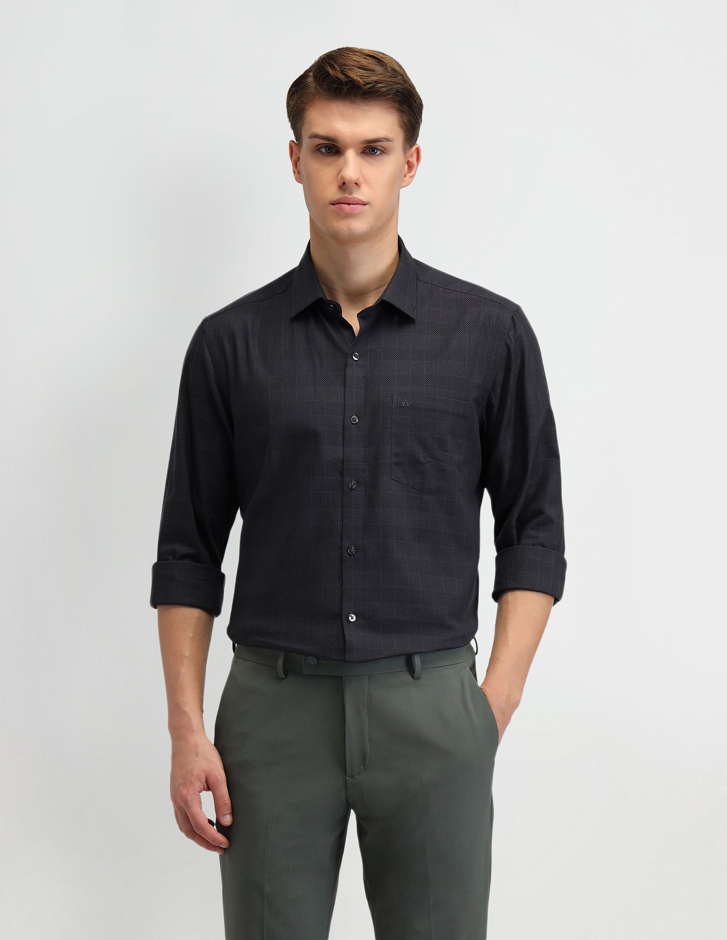 Arrow Houndstooth Cotton Formal Shirt