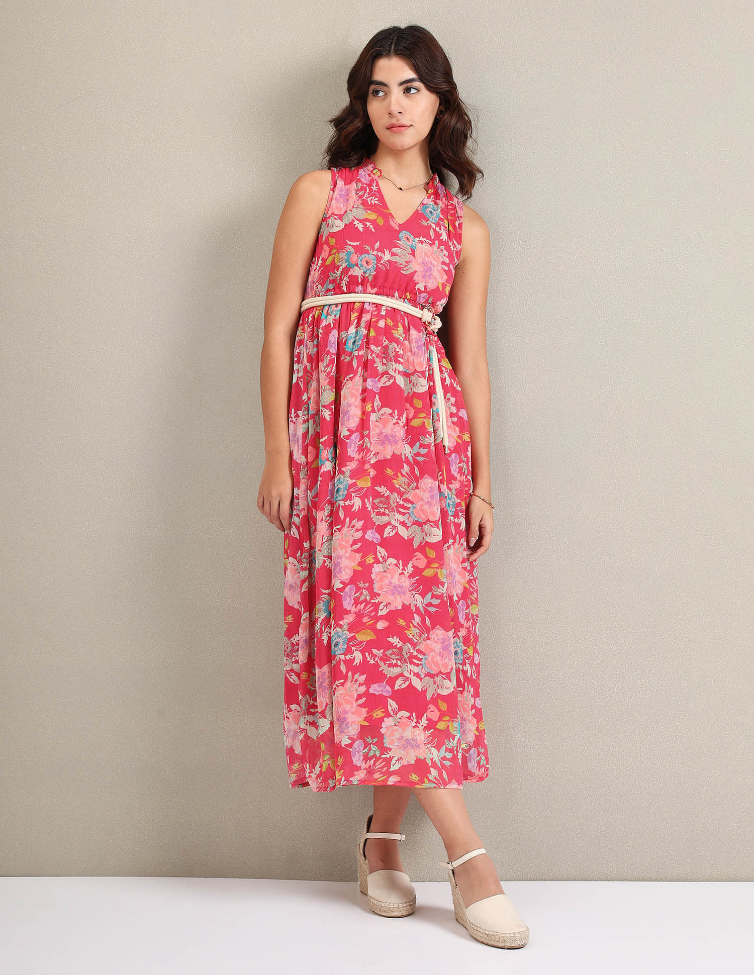 Floral Print Maxi Dress | Floral Maxi Dress– Inddus.in