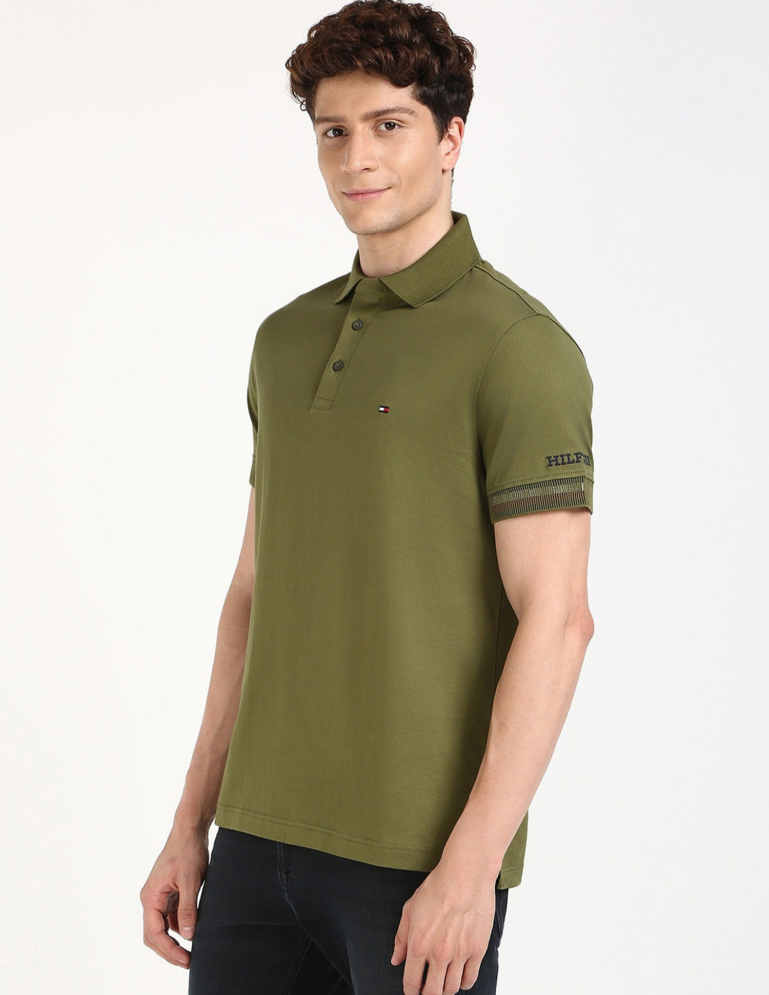 Tommy Hilfiger Solid Regular-Fit Cotton Polo Shirt