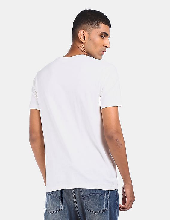 Aeropostale Men White Crew Neck Graphic Printed T-Shirt