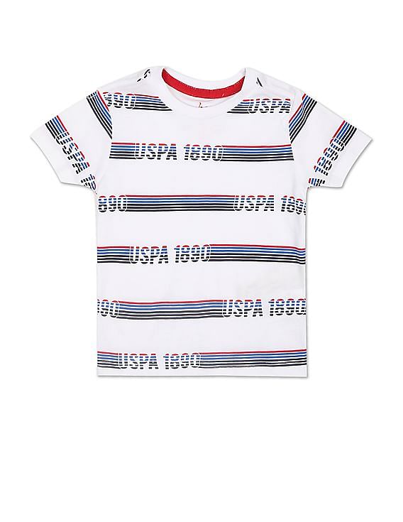 U.S. Polo Assn. Kids Boys Crew Neck Striped T-Shirt