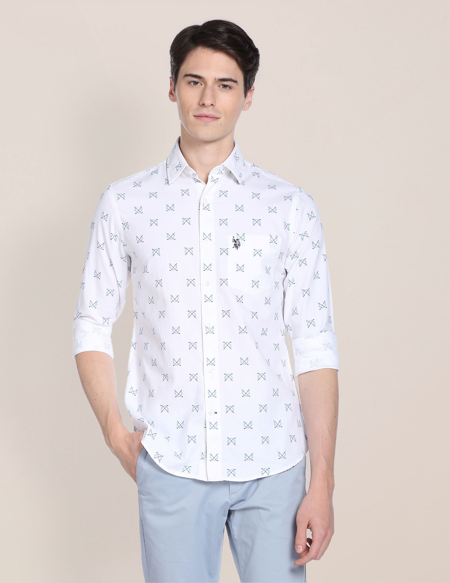 U.S. Polo Assn. Matt Print Dobby Shirt
