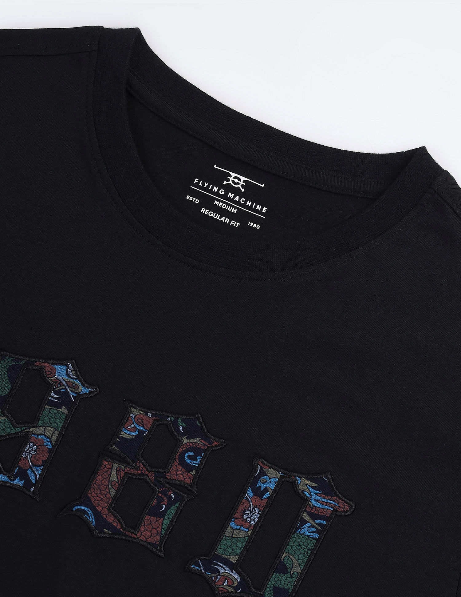 Flying Machine Pure Cotton Applique T-Shirt