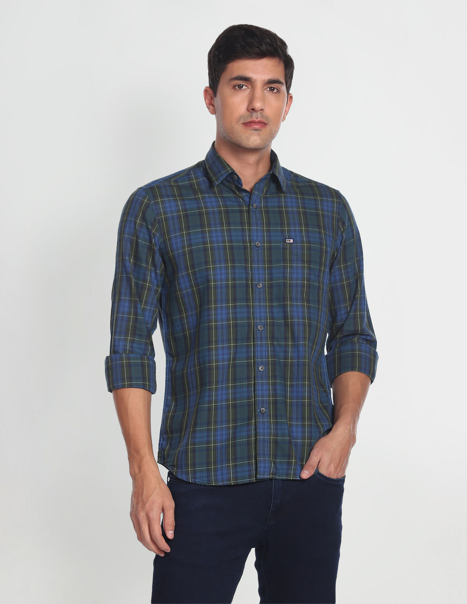 Arrow Sports Manhattan Slim Fit Plaid Shirt