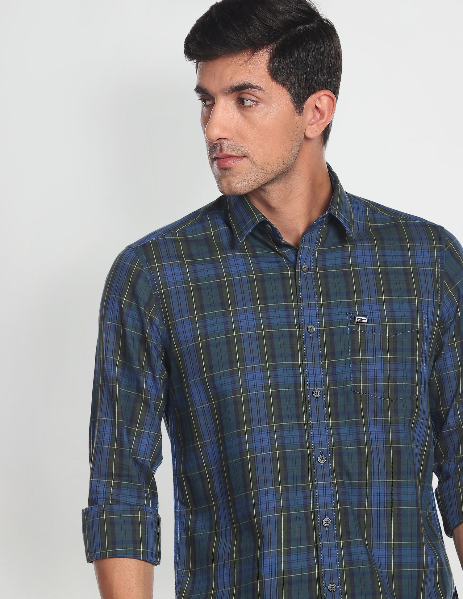 Arrow Sports Manhattan Slim Fit Plaid Shirt