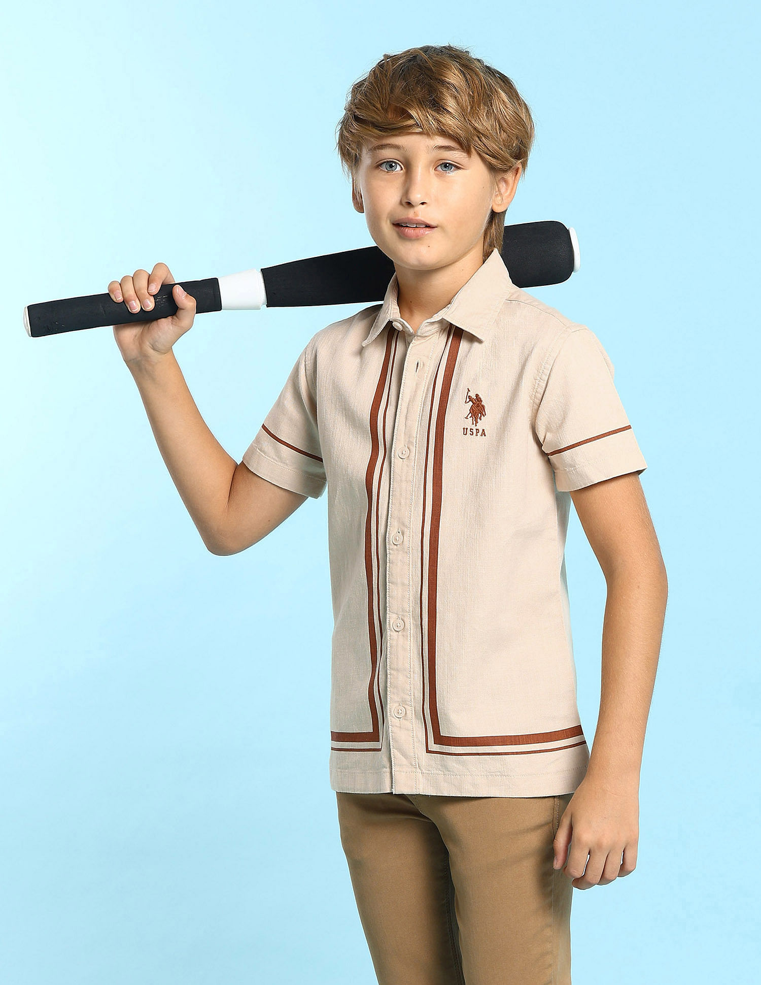 U.S. Polo Assn. Kids Boys Solid Boxy Fit Shirt