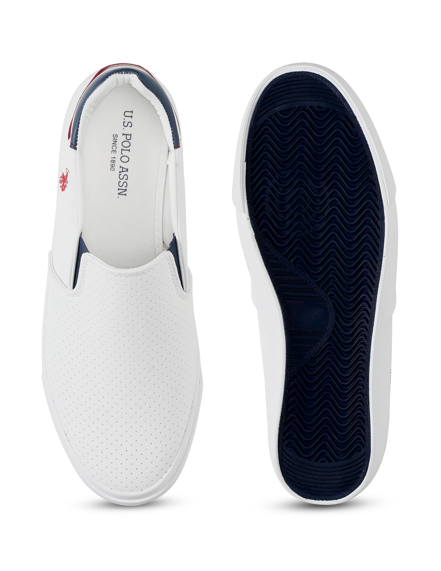 U.S. Polo Assn. Men Brand Stripe Perforated Campbell Slip On Shoes