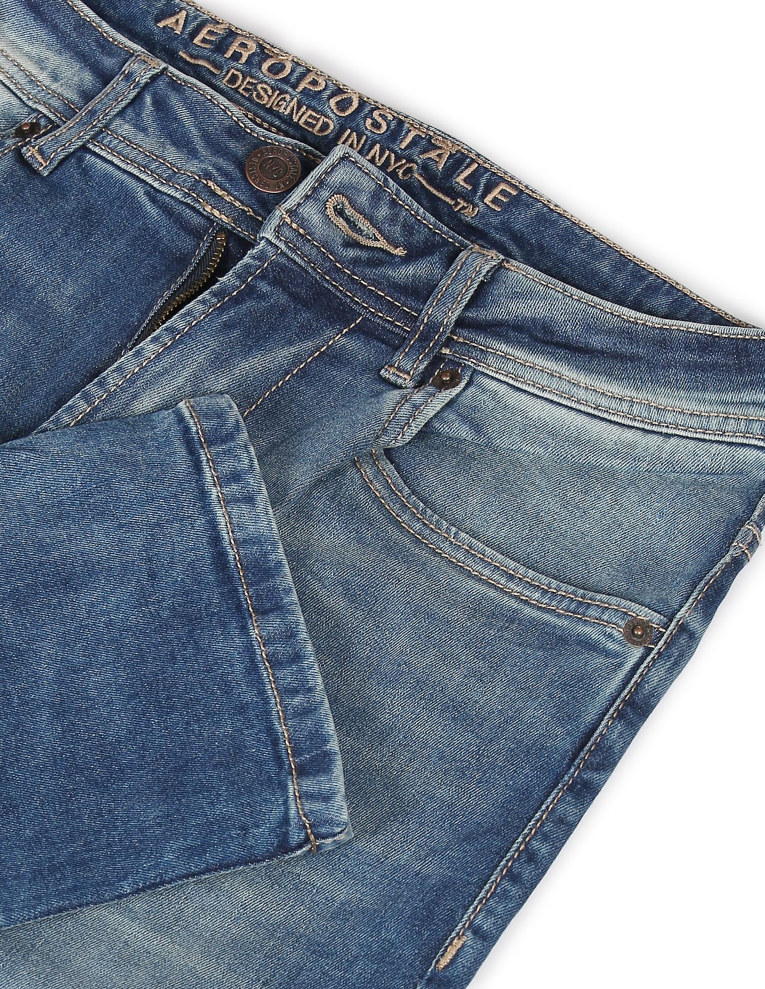 Aeropostale Men Blue Tapered Fit Stone Wash Jeans
