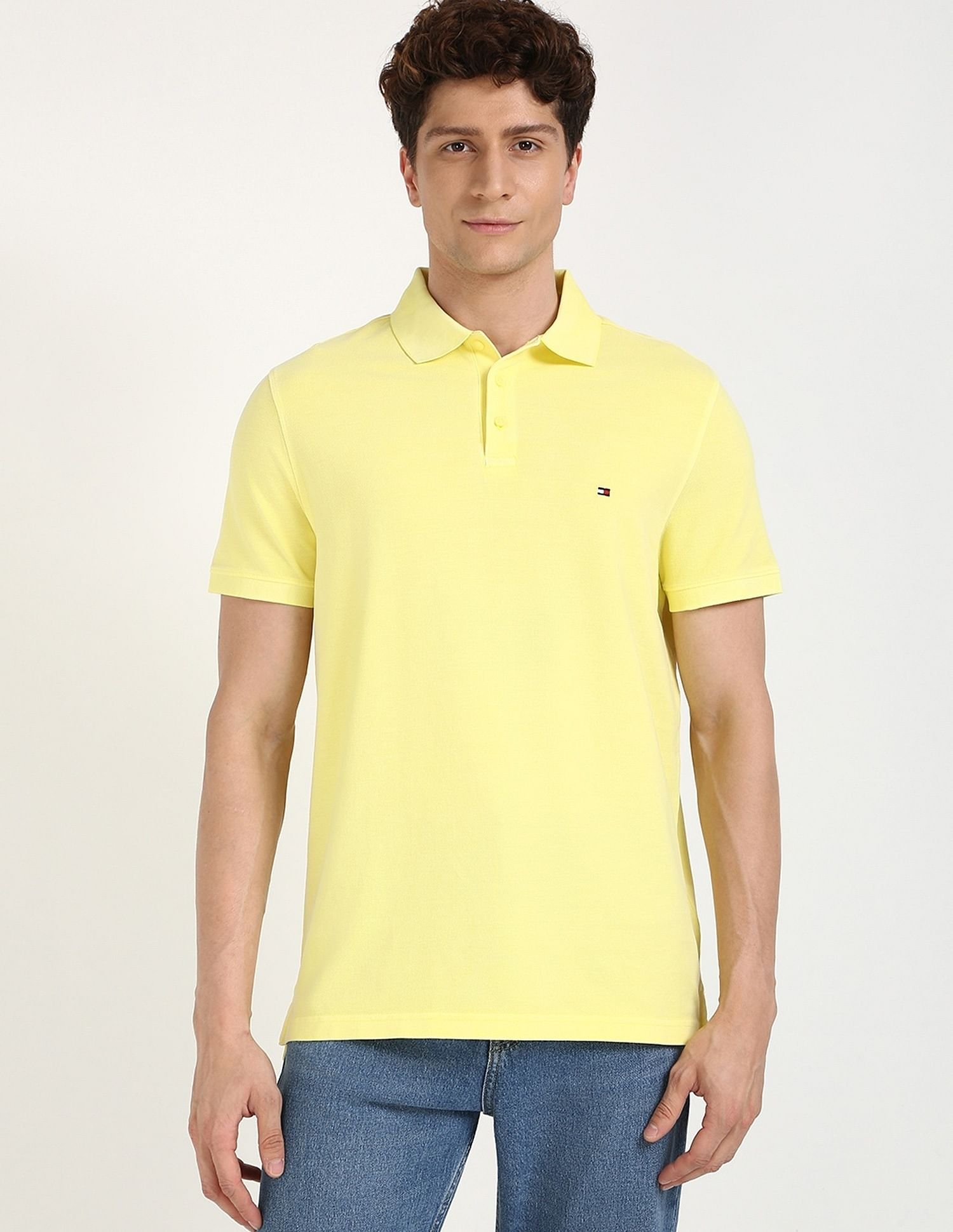Tommy Hilfiger Solid Regular-Fit Cotton Polo Shirt