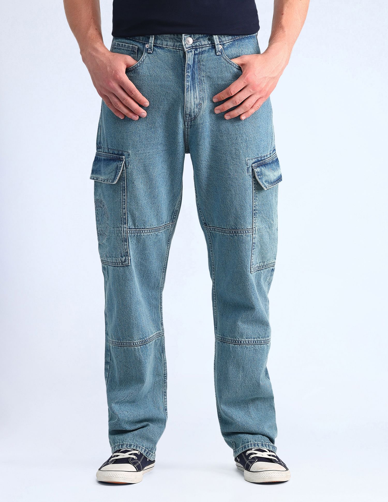Flying Machine Cobain 90'S Loose Fit Blue Jeans