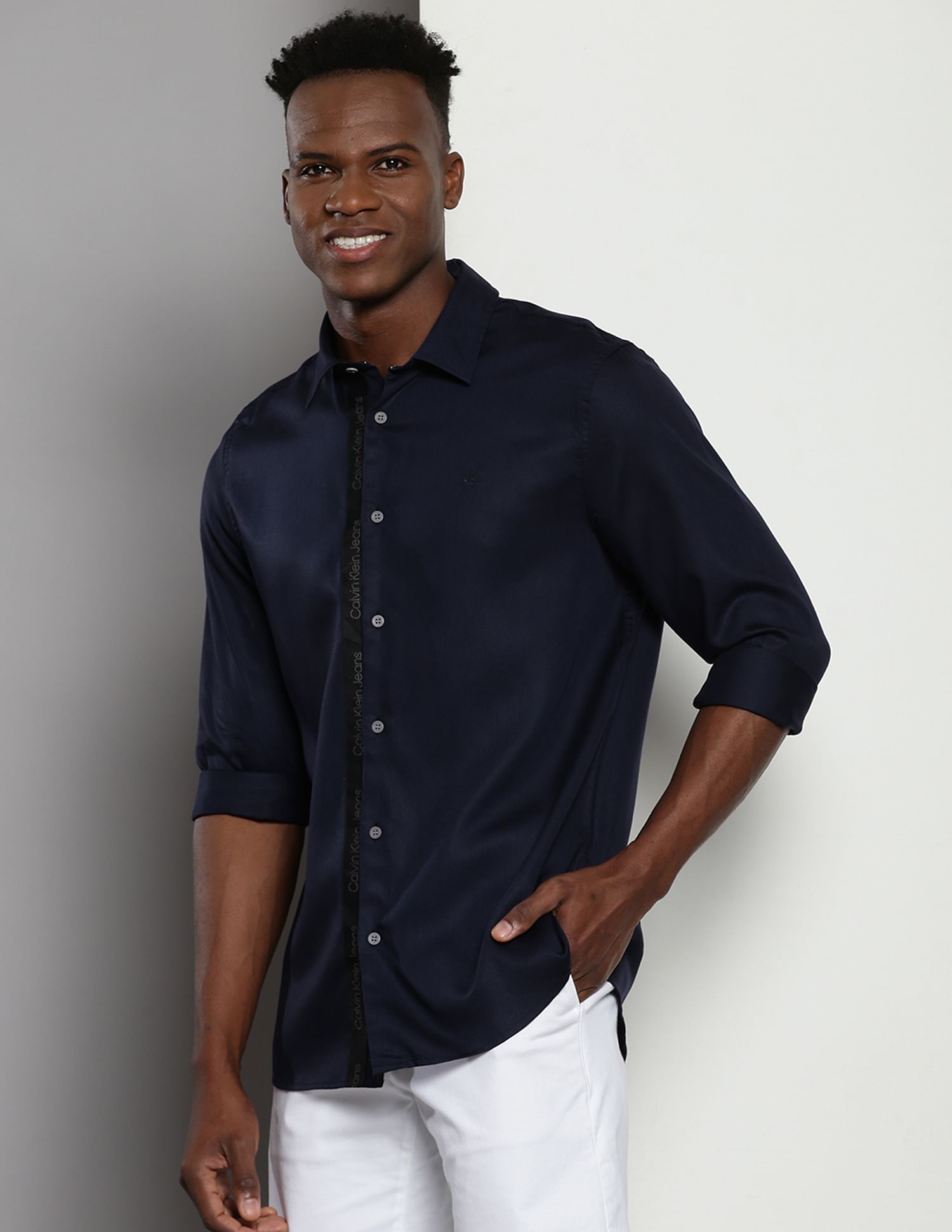 Buy Calvin Klein Slim Fit Placket Tape Shirt NNNOW